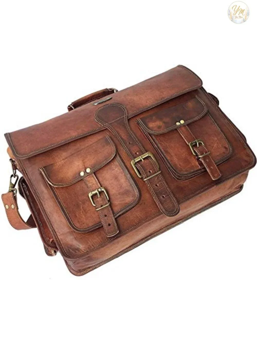 Vintage Handmade Leather Messenger Bag Laptop Briefcase Computer Satchel